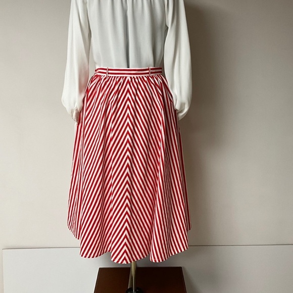 1980’s vintage striped skirt with pockets 100% cotton brand new size 2/4 - Picture 2 of 7